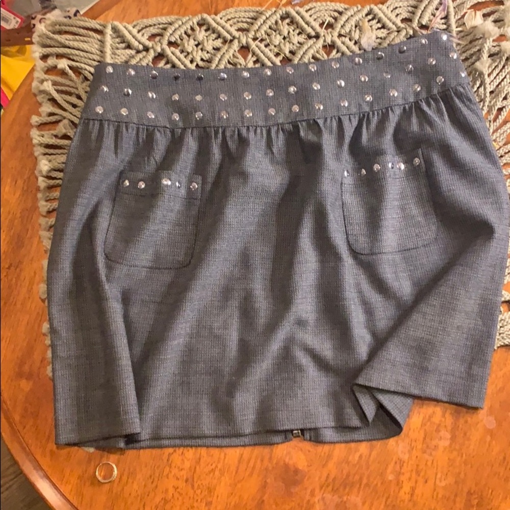 Candies Gray Studded A-line mini skirt